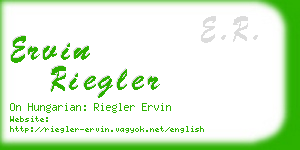 ervin riegler business card